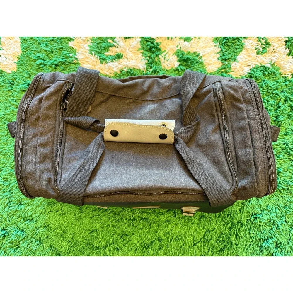Bella Russo Duffel Bag Unisex Large Black Excellent Canvas Travel Gym Weekender